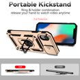 thumbnail image 2 of JTCASES for iPhone XR Case, Heavy Duty Protection Magnetic Car Mount Rotating Stand [Slide Camera Window] Rugged Shockproof Anti-fall Shell for iPhone XR, Gold, 2 of 7