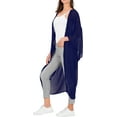 thumbnail image 5 of HAPPY BAY Women's Chiffon Beach Solid Sheer Button Down Kimonos Swimsuit Cover up Casual Summer Kimono Beachwear Duster Cardigans for Women 3X-4X Navy, Solid, 5 of 5
