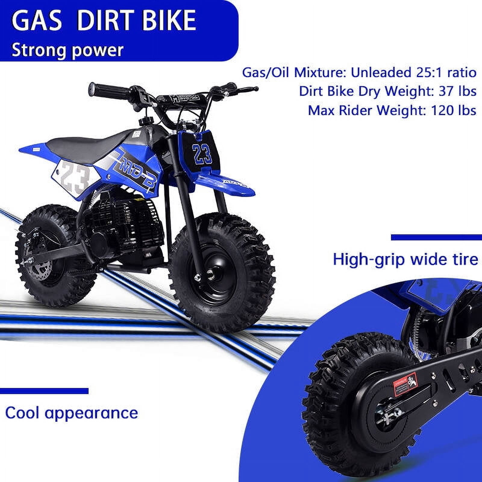 SAY YEAH Mini Bike,Gas Powered Kids Dirt Bike for Age 8-14,38*27*22in,Blue