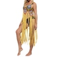 thumbnail image 4 of Seyurigaoka Women Summer Sexy Crochet Bikini Cover up, Cutout Beach Sleeveless Swimwear Hollow Out Tassels Summer Halter Dress, 4 of 8