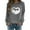 Grey, variant on Bibifish Womens Crewneck Sweatshirts Valentines Day Casual Love Cat Printed Long Sleeve Sweatshirts Autumn Winter Casual Pullover