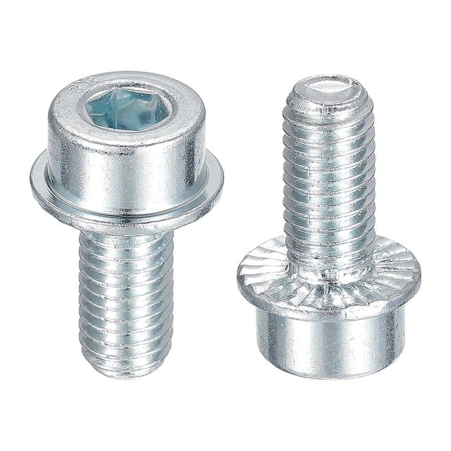 M8x16mm Brida Hueca Cabeza Tornillos, 50uds 8.8 Grado Carbono Acero Hexagonal Zócalo Cabeza Derrada Brida Pernos Tornillos Mecánicos