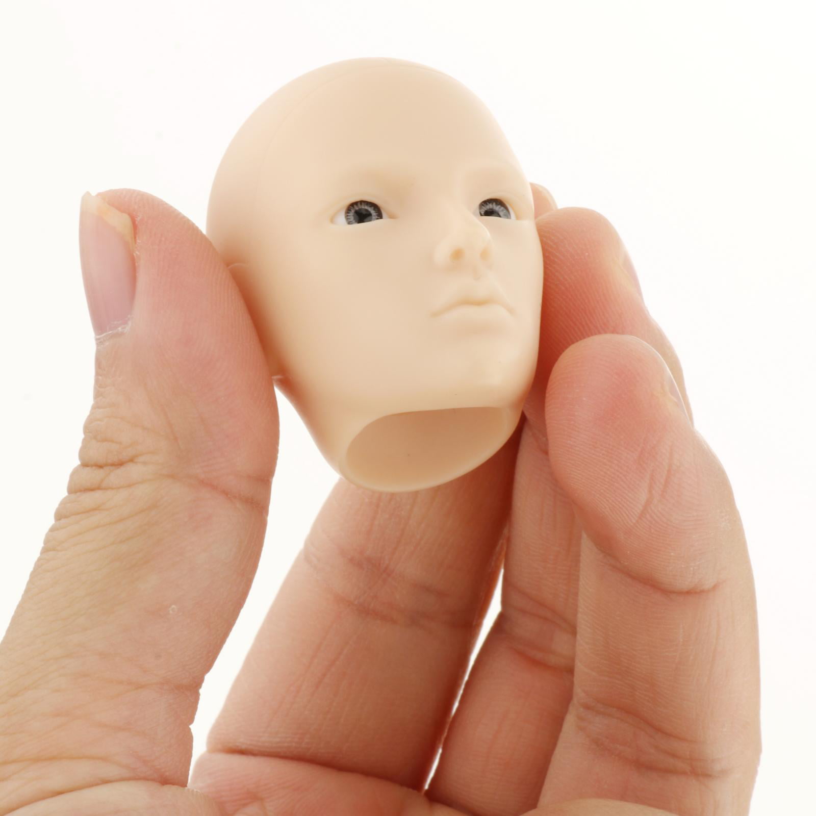 Plastic 1/6 BJD Girl Doll Unpainted Head Sculpt Kids DIY Making Up Practice Toy 
