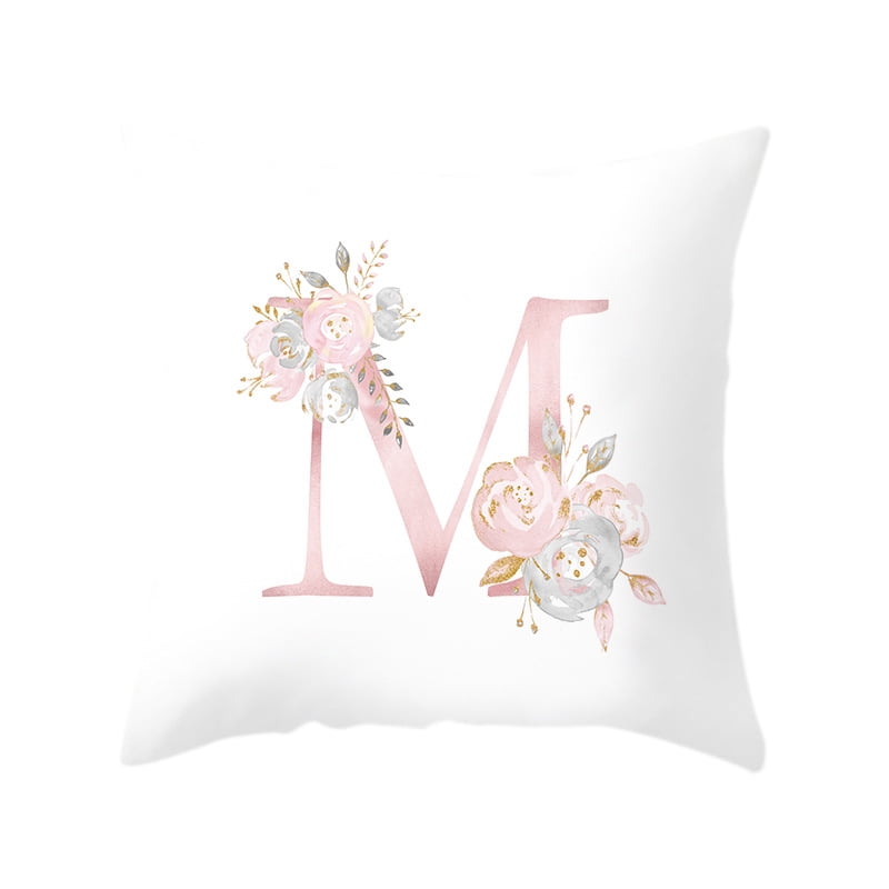 18 Inch Letter Pink Fl Printing Pillow Case Throw Cushion Cover Sofa Home Decor M Com - Letter M Home Decor 18 Inch Letter Pink Fl Printing Pillow Case Throw Cushion Cover Sofa Home Decor M Com - Letter M Home Decor