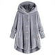 thumbnail image 1 of ICHUANYI Clearance Women Plus Size Button Plush Tops Hooded Loose Cardigan Wool Coat Winter Jacket(Gray, XL) ICHUANYI WER2023080709211, 1 of 6