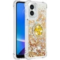 thumbnail image 3 of Case for Motorola Moto G Play 4G 2024 Case Glitter Liquid with Ring Kickstand Cute Clear Flowing Quicksand Soft TPU Protective Grils Women Bling Case for Moto G Play 4G 2024 Gold YBR, 3 of 14
