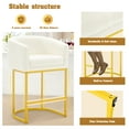 thumbnail image 3 of Bedluxury 26" H Modern Counter Height Bar Stools Set of 2 with Back and Arms, Gold Leg&Beige, 3 of 7