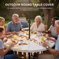 thumbnail image 2 of Round Outdoor Tablecloth with Umbrella Hole and Zipper, Orange Ombre Botanical Fitted Table Cover with Elastic Edge for 36-44 Inch, Watercolor Country Leaf Rustic Waterproof Patio Tablecoths, 2 of 9