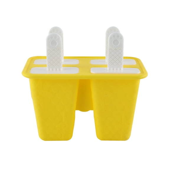 Embossed Sea Star Silicone Ice Pop Molds - Reusable & Dishwasher Safe, Yellow