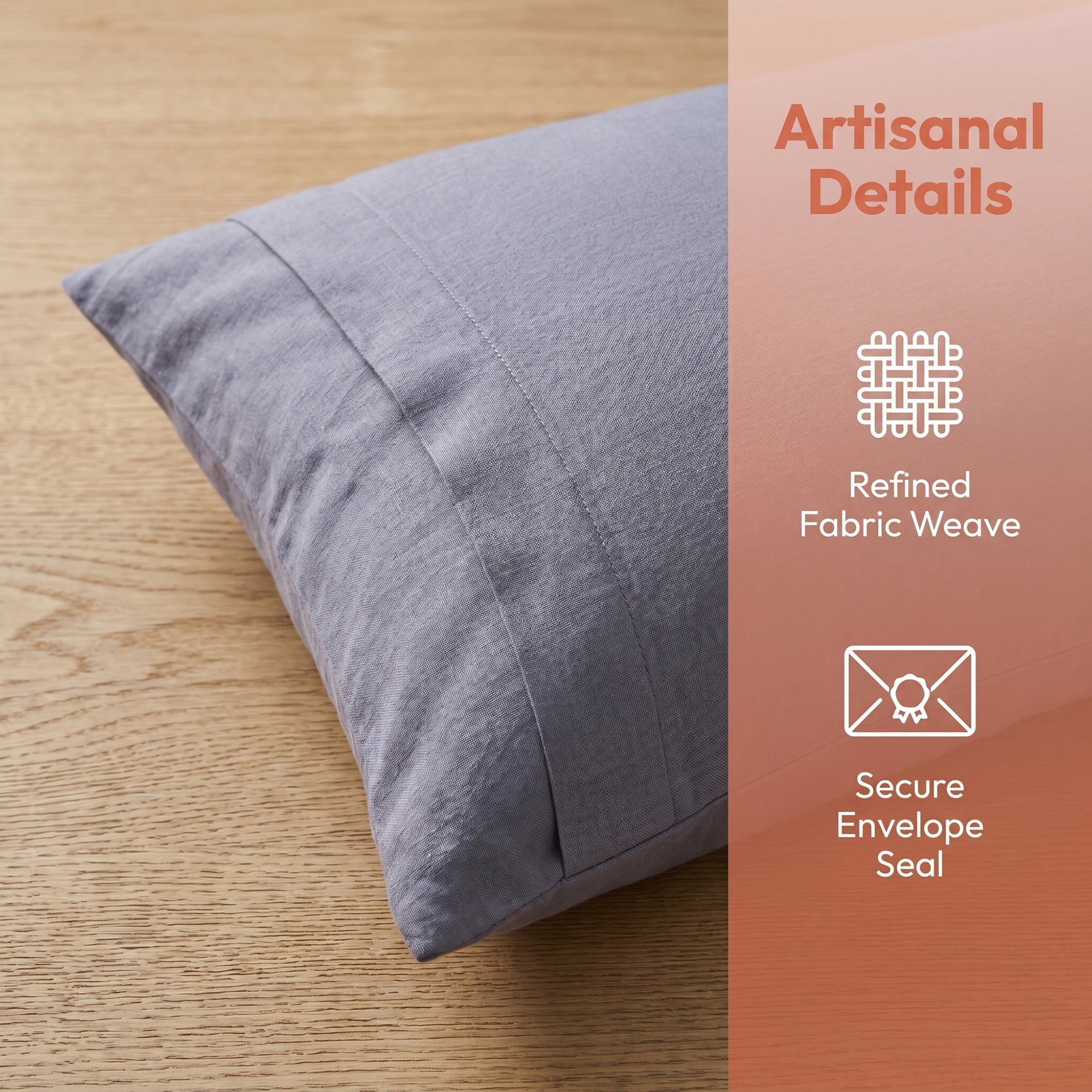 Unique Bargains 2 Pack Cotton Pillowcase Smooth Cooling Pillow Cases Envelope Closure Queen Gray - Orange