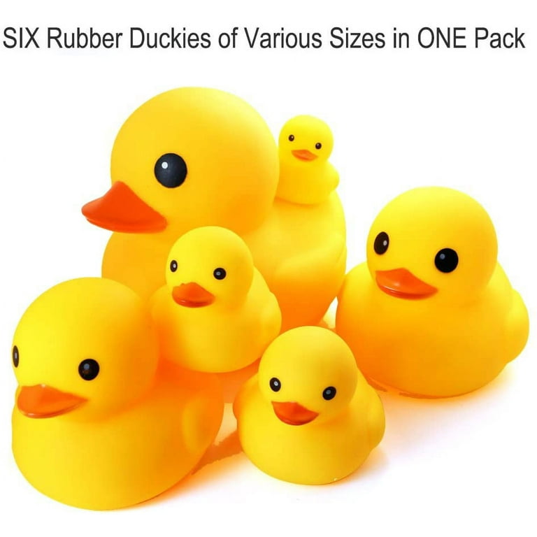 Novelty Place 6 Pcs Rubber Duck Family Pack Ducky Baby Bath Toy