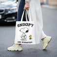 thumbnail image 4 of Bolsos de mano de Snoopy y Charlie Brown para mujer, bolso de hombro plegable con estampado de cómics de Peanuts para estudiantes, bolso de compras, 4 of 5
