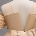 thumbnail image 4 of IFNWSV Girls Dresses Kids Solid Color Short Sleeve Dress Princess Dress for Beige 9-10Years, 4 of 6