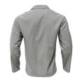 thumbnail image 5 of USNSM Men's Solid Color Casual Loose Fashion Long Sleeve Button Down Shirt Vintage Deep V-Neck Beach Shirts Gray XXXL, 5 of 8
