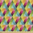 thumbnail image 1 of Geometric Fabric by the Yard Upholstery, Colorful Contemporary Polygonal Pattern with Triangles Geometric Details, Decorative Fabric for DIY and Home Accents, Multicolor by Ambesonne, 1 of 5