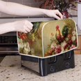 thumbnail image 3 of UNICEU Rooster Floral Print Toaster Cover 4 Slice Small Kitchen Appliance Covers Bread Machine Protection with Top Hook, 3 of 7