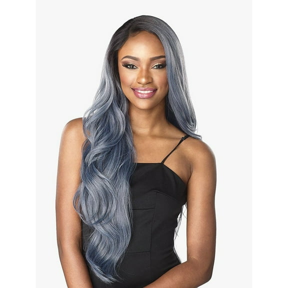 Women's Fashionable Synthetic Fiber Wig Gray Side-Parted Long Curly Wig