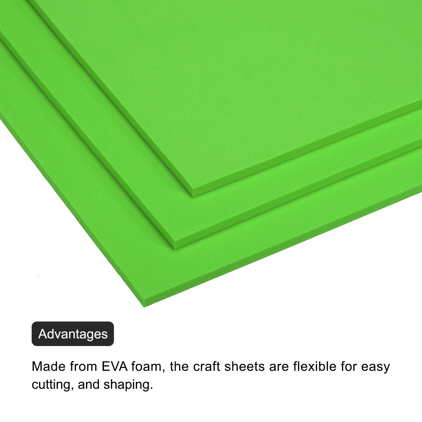 EVA Foam Sheets Green 9.8 Inch x 9.8 Inch 5mm Thick Crafts Foam Sheets Pack of 8