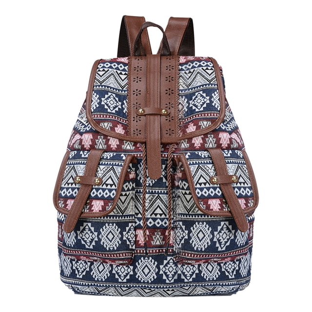 Birdeem Ethnic Style Retro Pattern Backpack Canvas Bag Fashionable Personality Travel Strap Backpack