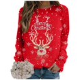 thumbnail image 3 of Chandail Sans Capuche Décontracté à Manches Longues et Col Rond pour Femmes, Imprimé de Noël Automne Hiver, 3 of 5