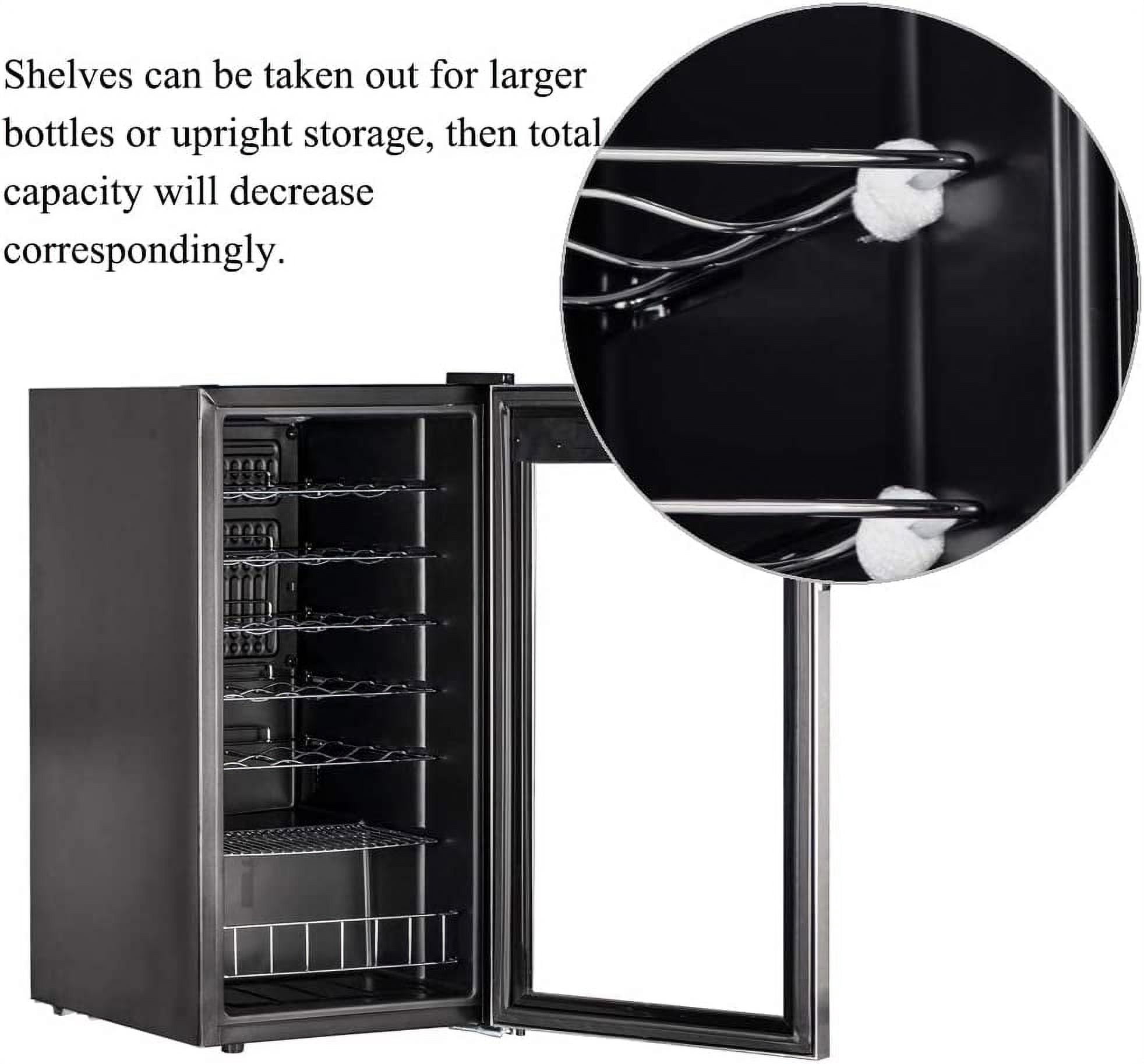 SMAD 28 Bottles 3.1 Cu ft Compressor Wine Champagne Cooler Refrigerator No Frost Wine Freestanding Fridges