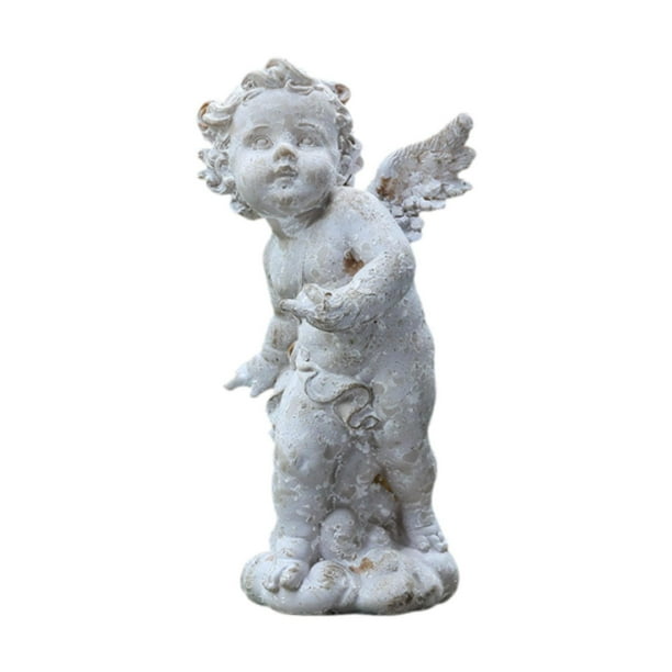 Estatua de ángel para jardín, figura de resina, decorativa, vintage, retro, creativa, arte, manualidades. Estilo a
