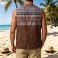 thumbnail image 5 of GrmtClth Western Retro Floral Tribal Print Mens V Neck Waistcoat, Sleeveless Button Front Lightweight Travel Camping Top Deep Red 3XL, 5 of 5