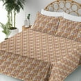 thumbnail image 3 of Ambesonne Contemporary Fitted & Flat Sheet with Sham 3 Pcs Set, Abstract Modern Leafy, Twin, Marigold and Multicolor, 3 of 5
