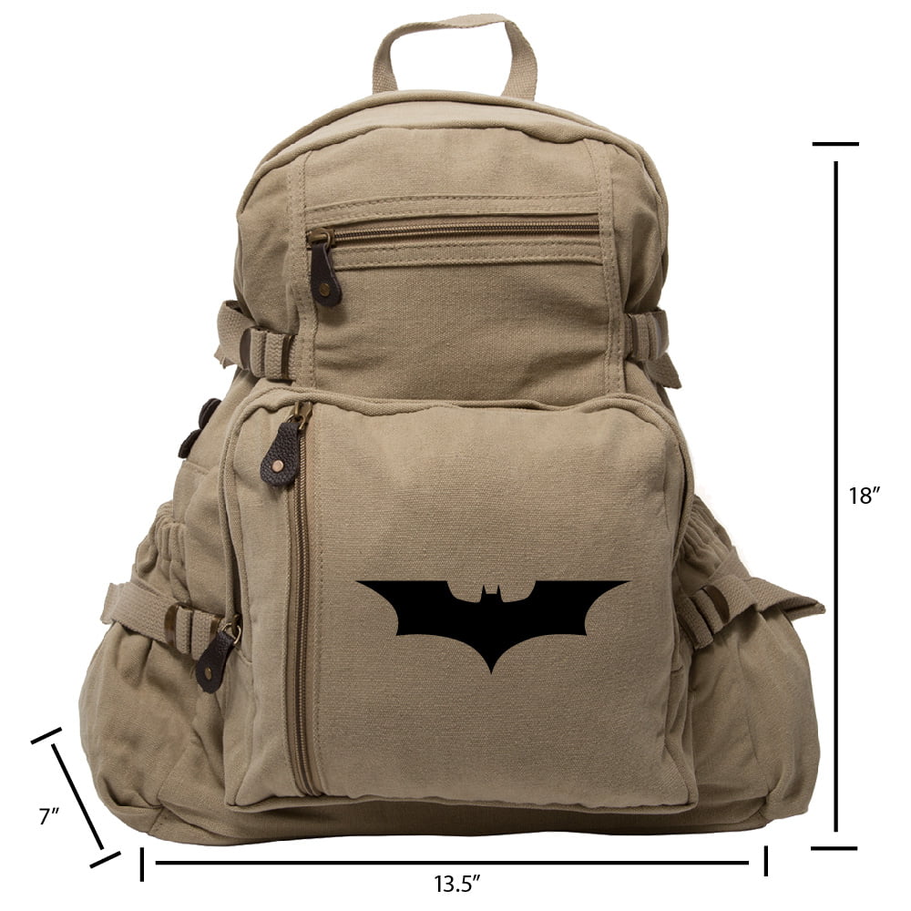 Batman Arkham Knight Durable Military Canvas Backpack Vintage Style School Bag
