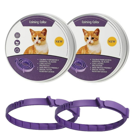 2PCS Cat Calming Collar, Long-Lasting Pheromone Collar Helps Calm Cats, Adjustable for Puppies Cats Reduce Stress Aggression Anxious, Suitable for Small, Medium and Large Cats