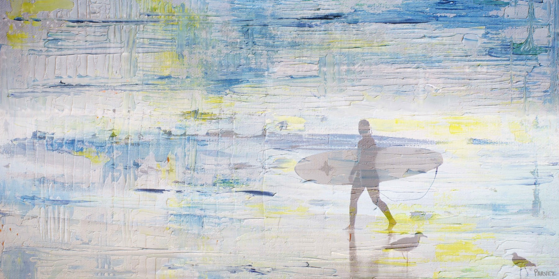 "Surfing Shadows" Painting Print on Wrapped Canvas