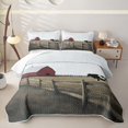 thumbnail image 2 of Manfei Animal Cow Twin Quilt Set 2 Pieces,Rustic Countryside Cabin Twin Coverlet Set,Beige Brown,1 Bedspread and 1 Pillowcase, 2 of 7