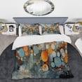 thumbnail image 2 of Designart "Illusory Geometric Play in Orange and Blue" Modern Geometric Bedding Covert Set - Abstract Geometric Orange Abstract Bed Set With 1 Sham, 2 of 6