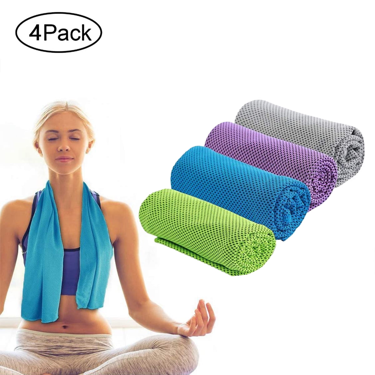 LLCP Cold Feeling Sports Towel Sweat-Absorbing Ice Towel Gym Men And Women Running Wrist Speed Cooling Towel,Light Breathable Multi-Functional Quick Dry Towel,Blue