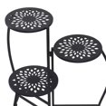 thumbnail image 5 of DecMode 20" x 15" x 24" 3 Tier Black Metal Folding Floral Plantstand with Floral Cutouts, 5 of 16