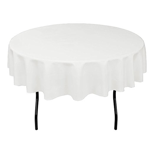 Linentablecloth 70 Inch Round Polyester, 70 Inch Round White Tablecloth