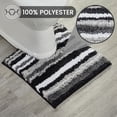 thumbnail image 4 of Better Trends 20" x 20" U-Shape Toilet Rug, 100% Polyester Non Reversible Tufted Bathroom Rug, Contour Mat, Water Absorbent, Machine Washable, Toilet Base Rug Griffie Collection - Gray, 4 of 7