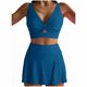thumbnail image 2 of Trajes de baño tankini para mujer Traje de baño de color sólido de cintura alta dividida para mujer Traje de baño de bikini conservador y de moda Traje de baño de dos piezas para mujer, 2 of 5