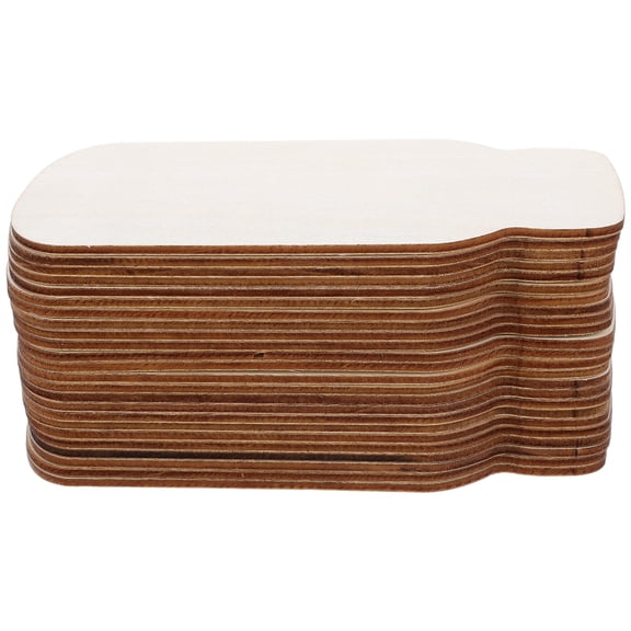FOLOYORI Mason Jar Wood Chips Blank Design Home Decoration Sheet Beige 24Pcs 5.9X3.5X0.08In