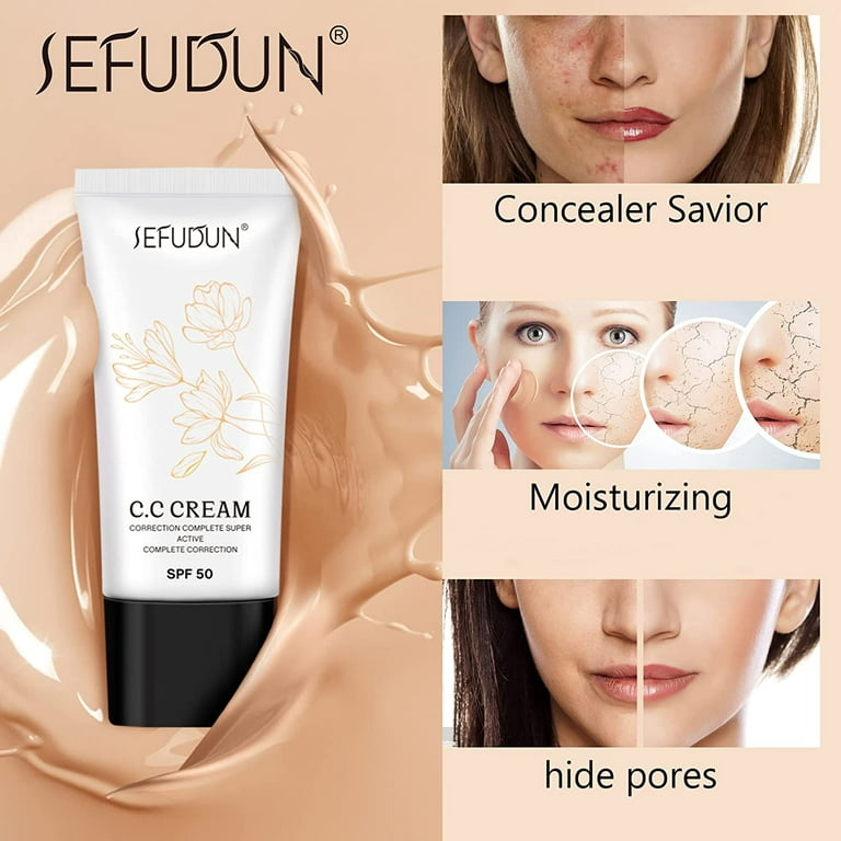  OUKPANE Skin Tone Adjusting CC Cream SPF 50, CC Cream Colour  Correcting Self Adjusting for Mature Skin Full-Coverage Foundation, Skin  Concealer Brightening Skin Tone-Natural Colo : Beauty & Personal Care