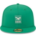 thumbnail image 2 of Men's New Era Kelly Green Philadelphia Eagles 2025 Sideline Throwback 59FIFTY Fitted Hat, 2 of 5