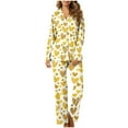 thumbnail image 2 of MIUOWANP Womens Big and Tall Pajama Sets Women's Valentine's Day Printed Pajama Set For Daily Home Wear With Pocket Yellow S, 2 of 5
