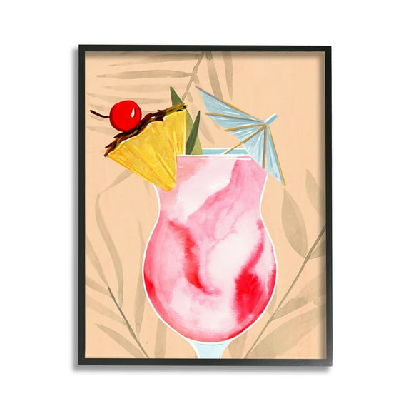 Stupell Industries Fruity Cocktail Drink Food & Beverage Painting Black Framed Art Print Wall Art, 11 x 14