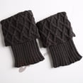 thumbnail image 1 of Calcetines cálidos para mujer Botas de lana tejidas para mujer Leggings cortos con rejilla de diamantes y vuelta, 1 of 6