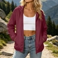 thumbnail image 2 of NominalSnug Womens Windbreaker Jacket Lightweight Full Zip up Long Sleeve Hooded Jacket with Pockets, 2 of 8