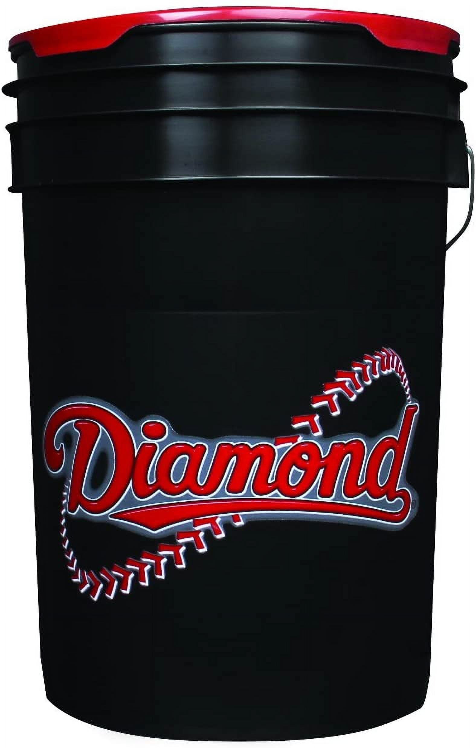 Diamond Sports 6-Gallon Black Ball Bucket with 18 11YSC 11-inch Yellow Softballs