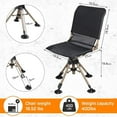 thumbnail image 5 of Hunting Chair 360 Degree Silent Swivel Folding Chair for Blinds, 2 Legs Adjustable Height Comfortable Stable Hunting Seats, Portable Ground Hunting Chair, 400LBS, 5 of 5