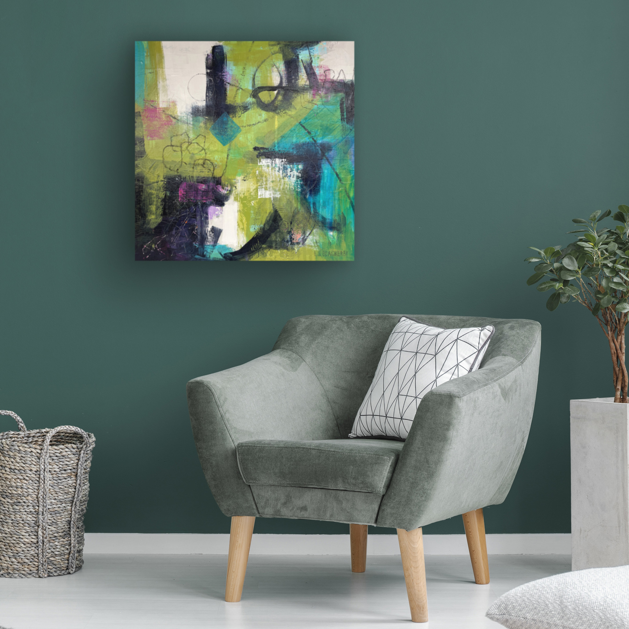 Canvas Wall Art - Linda S. Blackerby 'Summer Light' Wall Art for Living Room, Bedroom, or Office Décor by Trademark Fine Art - 35 x 35 Inches