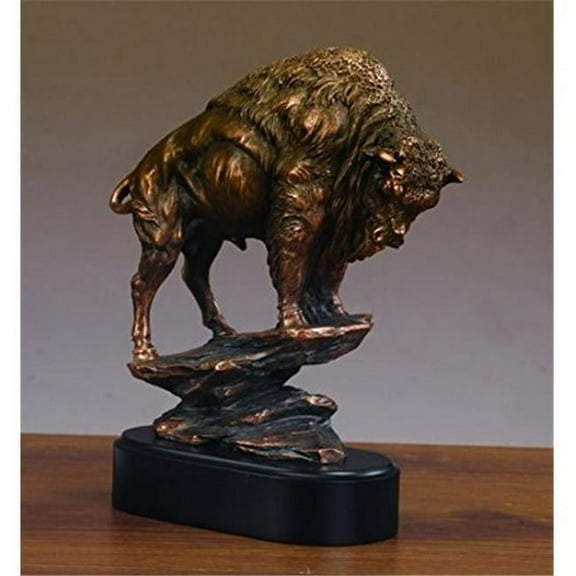 Marian Imports F Buffalo Statue - Medium with Bronze Finish