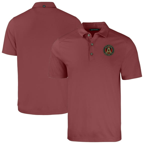 Men's-Cutter & Buck Heather Maroon Atlanta United FC Forge Eco Stretch Recycled Polo